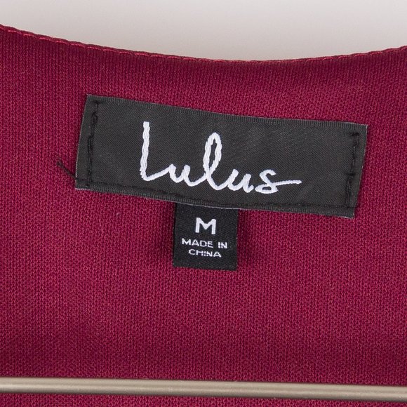 Lulu's Maroon Short Sleeve Sweetheart Dress M - Picture 5 of 6